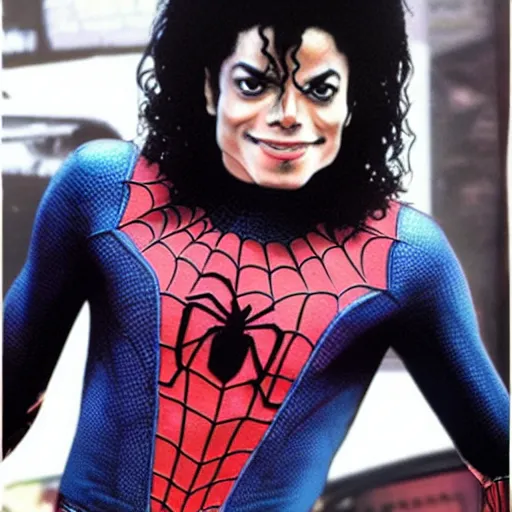 Image similar to michael jackson as spider - man