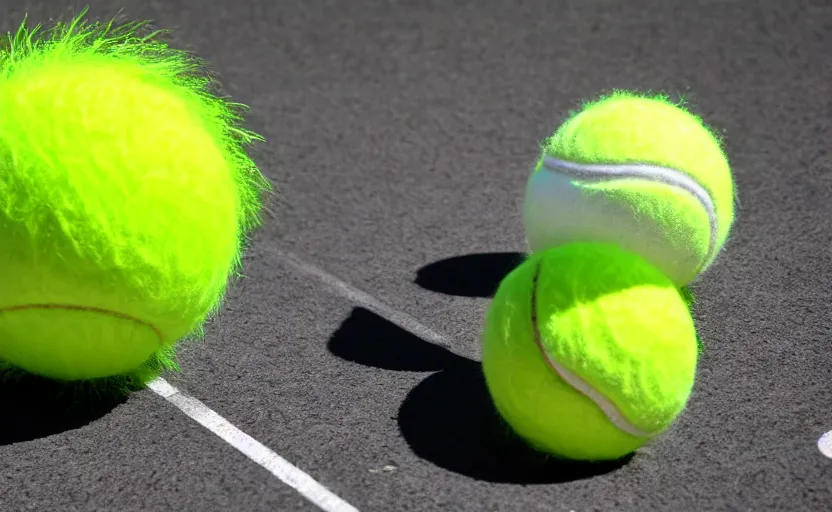 Image similar to tennis ball monster, tennis ball monster highly detailed, extremely high quality, hd, 4 k, 8 k, professional photographer, 4 0 mp, lifelike, top - rated, award winning, cinematic, realistic, detailed lighting, detailed shadows, sharp, no blur, edited, corrected, trending