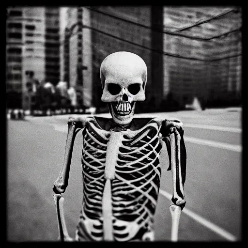 Image similar to “Skeleton Overlord real life photo f1.8”