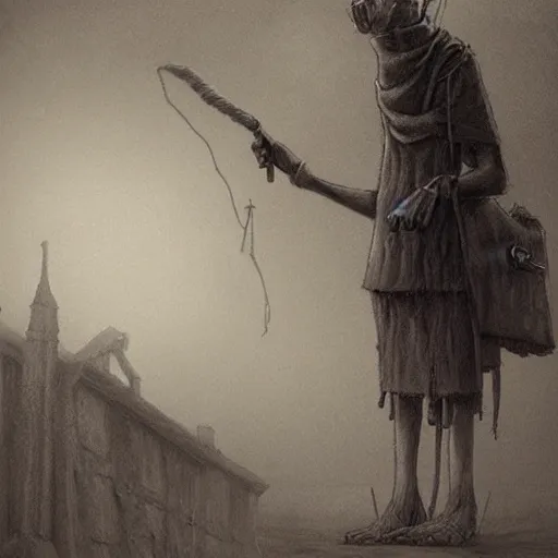 Image similar to an occultist in the style of John Kenn Mortensen, realistic painting, high definition, digital art, matte painting, very detailed, realistic