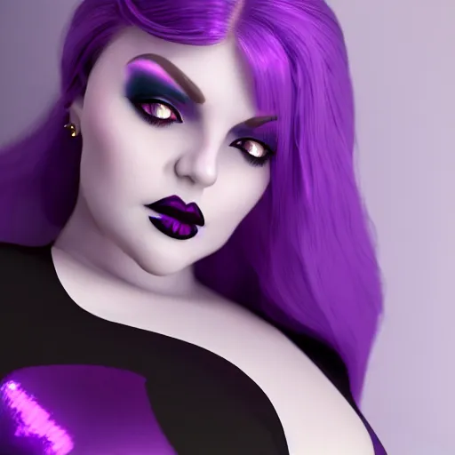 Image similar to a curvy feminine pale goth cutie with a thin waist in a tight purple-grey-white seductive sequined outfit, cgsociety, photorealistic, sublime-comforting ambience, 16k, smooth, sharp focus, trending on ArtStation, volumetric lighting, fully clothed, worksafe