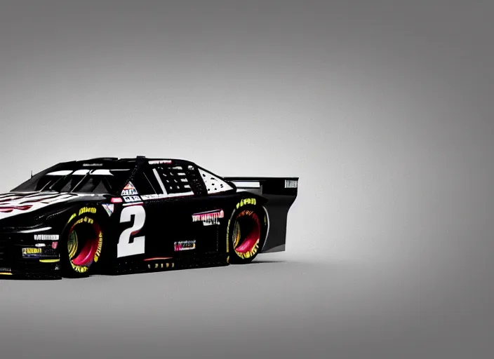 Image similar to Nascar black concept car, concept art, by Ash Thorp, 3D render, Octane Render