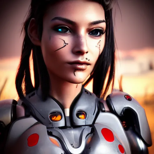 Image similar to beutiful girl cyborg, trending artstaition, unreal engine