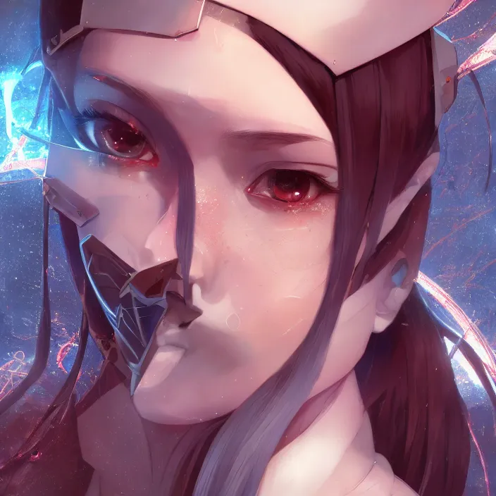 Image similar to symmetrical gorgeous anime girl cyborg - by tom bagshaw, by ilya kuvshinov, rtx rendering, octane render 1 2 8 k, maya, extreme high intricate details by wlop, digital anime art by ross tran, medium shot, close up shot, composition by sana takeda, dramatic lighting by greg rutkowski, 8 k, trending on artstation