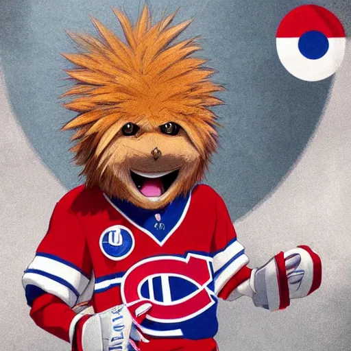 Image similar to anime Portrait of Youppi the Habs Montreal Canadiens Mascot as a very cute powerful and friendly pokemon, highly detailed anime, smooth, sharp focus, dynamic lighting, intricate, trending on ArtStation, illustration pokemon, art by WLOP