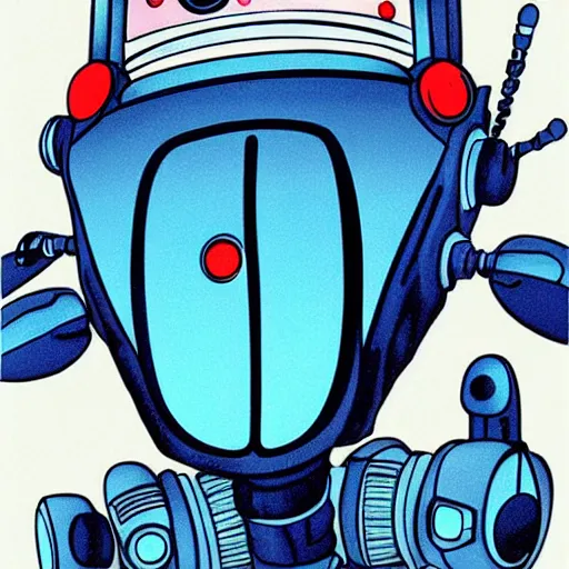 Image similar to Cute robot beetle, blue, cartoon by Studio Ghibli