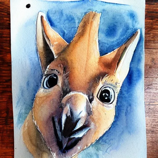 Image similar to watercolor sketch of a story book kangaroo