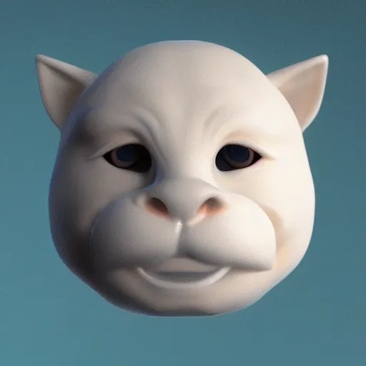 Image similar to A cute sleepy piece of mozzarella with a face sitting in a bowl, 3D octane render, raytracing