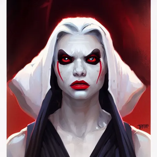 Image similar to portrait of a Darth Talon by Greg Rutkowski, she is about 20 years old, wearing white robes, Star Wars Expanded Universe, highly detailed portrait, digital painting, artstation, concept art, smooth, sharp foccus ilustration, Artstation HQ