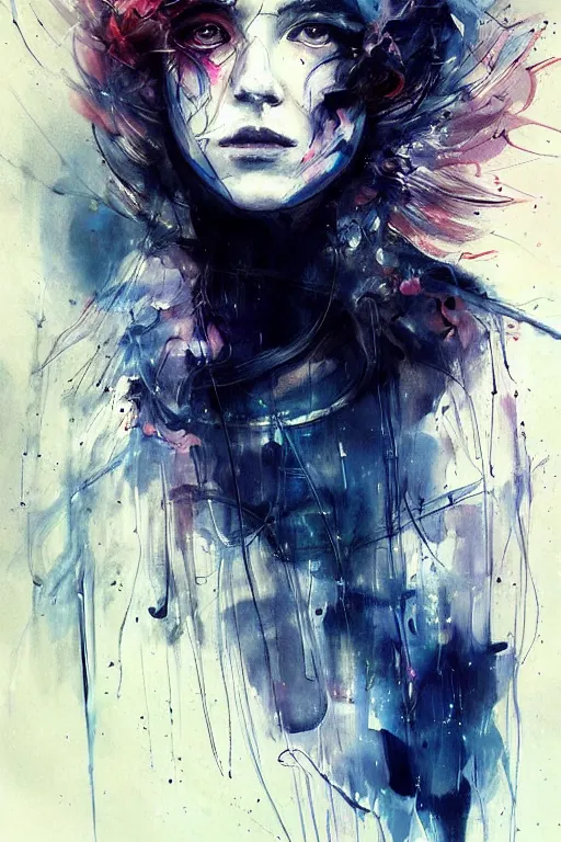 Prompt: scifi futuristic raven bird art by agnes cecile, beautiful, soft, smooth