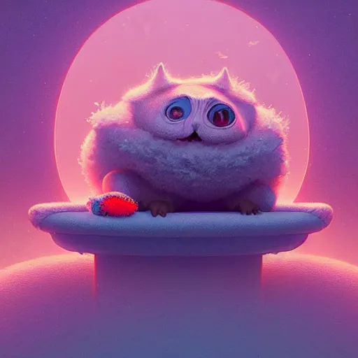 Image similar to fluffy, cute, fractal:: by beeple and James Gilleard and Justin Gerard :: ornate, dynamic, particulate, intricate, elegant, highly detailed, centered, artstation, smooth, sharp focus, octane render, 3d