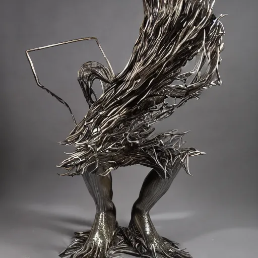 Prompt: metal sculpture of christian funnell