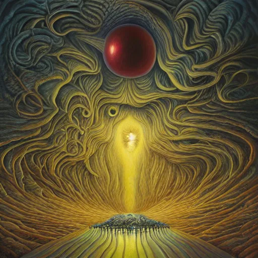 Prompt: NEBULA by jacek yerka, alex gray, zdzisław beksiński, dariusz zawadzki, jeffrey smith and h.r. giger, oil on canvas, 8k highly professionally detailed, trending on artstation