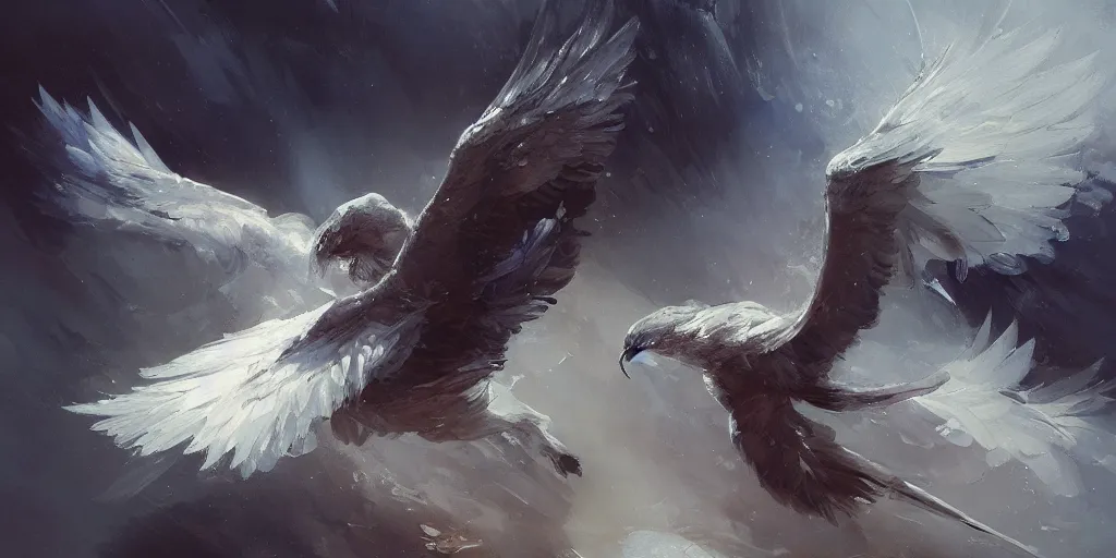 Image similar to highly detailed beautiful oil painting of wings, splash, sharp focus, dramatic, dynamic lighting, elegant, harmony, beauty, masterpiece, by riccardo federici, by james jean, by craig mullins, by jeremy mann, by makoto shinkai, by krenz cushart, by greg rutkowski, illustration, ink draw, pen