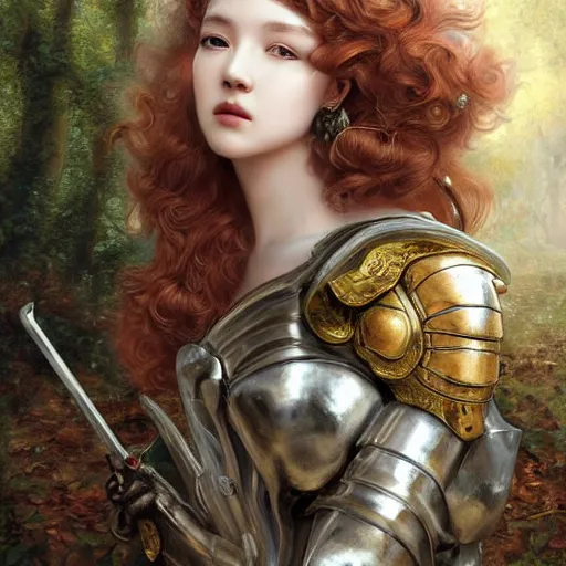 Image similar to A masterpiece ultrarealistic ultradetailed portrait of a Incredibly beautiful angel armored princess knight with Iron mask. baroque renaissance girl in the forest. medium shot, intricate, elegant, highly detailed. trending on artstation, digital art, by Stanley Artgerm Lau, WLOP, Rossdraws, James Jean, Andrei Riabovitchev, Marc Simonetti, Yoshitaka Amano. background by James Jean and Gustav Klimt, light by Julie Bell, 4k, porcelain skin. BY ZDIZISLAW BEKSINSKI Cinematic concept art Greg Rutkowski.