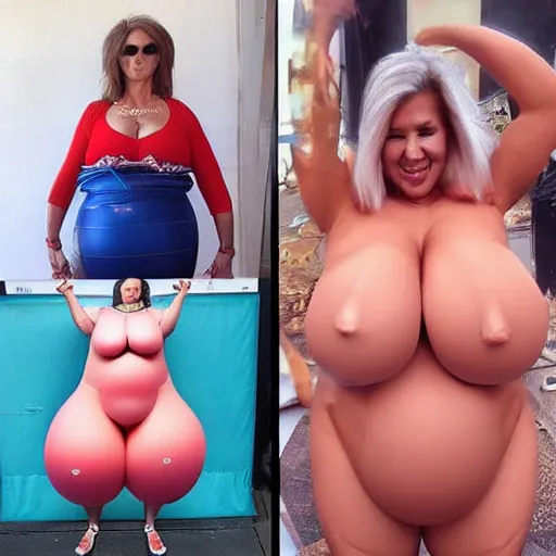 Prompt: most inflated woman in the world