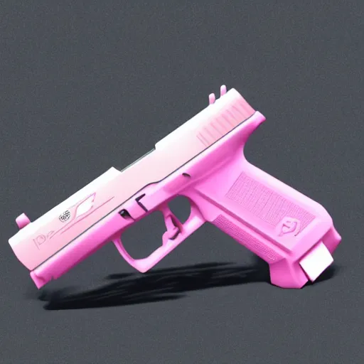 Prompt: pink glock in anime style
