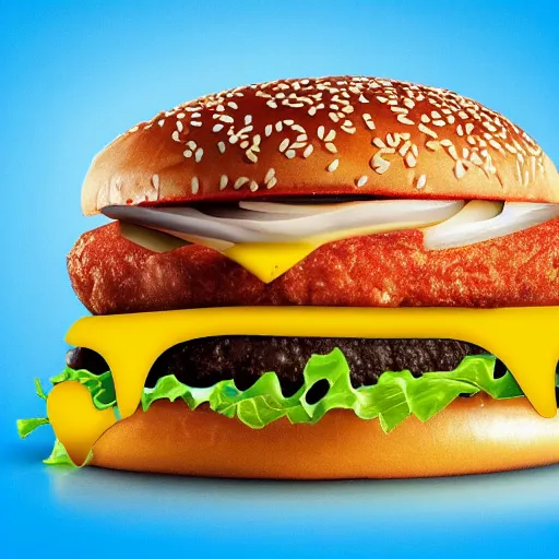 Image similar to a promotional image introducing the new mcoil a oil burger from Mcdonald's