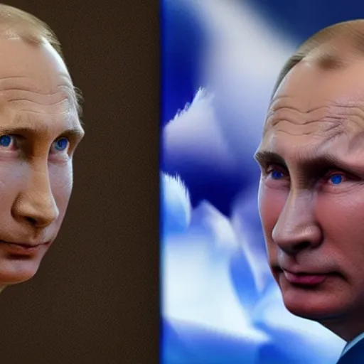 Image similar to vladimir putin with blue crystals