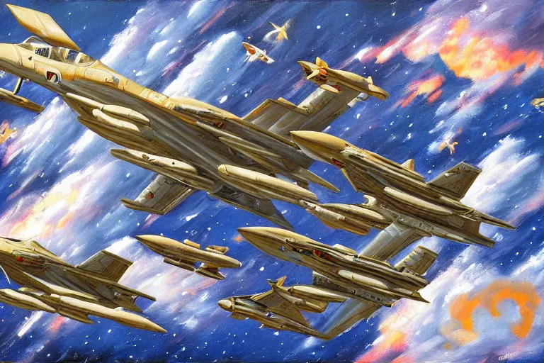 Image similar to russian aerospace forces. cinematic. intricately detailed acrylic painting