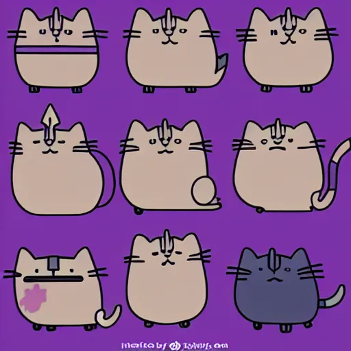 Image similar to Pusheen the cat as a pokemon illustration