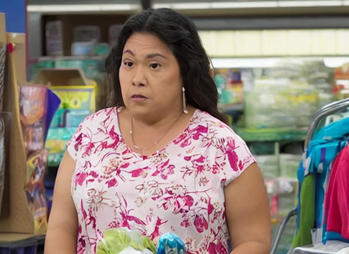 Image similar to film still of kaliko kauahi as sandra kaluiokalani in superstore 2 0 1 5