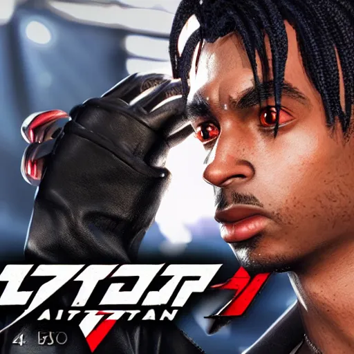 Prompt: a videogame still of Playboi Carti in Tekken 7, portrait, 40mm lens, shallow depth of field, close up, split lighting, cinematic, 2022