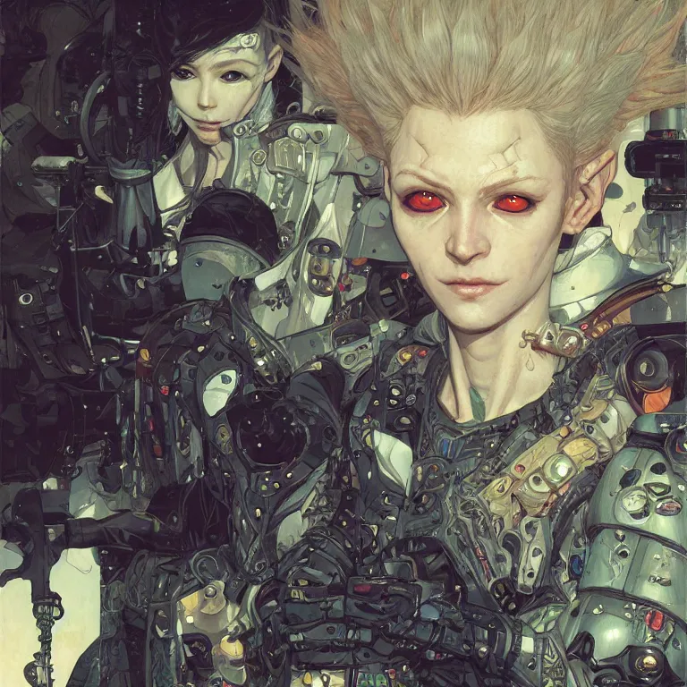 Image similar to portrait of a goblin, cyberpunk, Warhammer, highly detailed, artstation, illustration, art by Gustav Klimt and Range Murata and Ilya Kuvshinov and Sakimichan