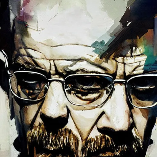 Prompt: walter white painted by jeremy mann