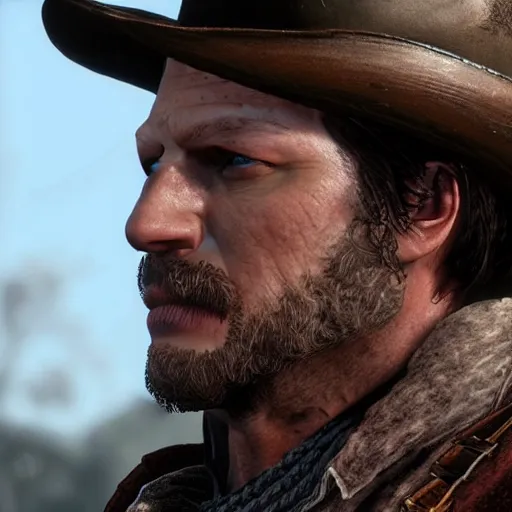 Prompt: Tom Hardy as Arthur Morgan, Red Dead Redemption 2