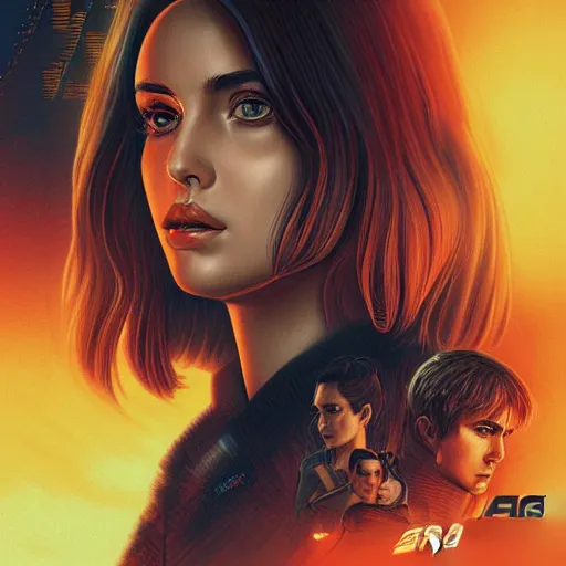 Prompt: portrait of ana de armas from blade runner 2049 (2019) by artgerm, random background scene