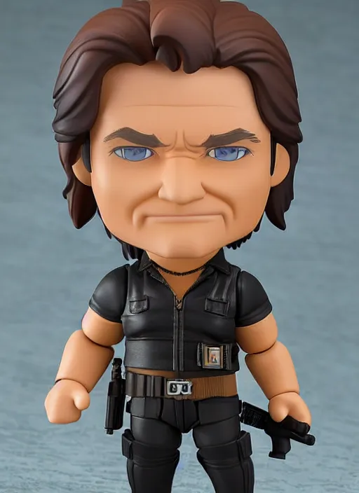 Prompt: kurt russell, a nendoroid of kurt russell is snake plisskin figurine, escape from new york, realistic face, detailed product photo