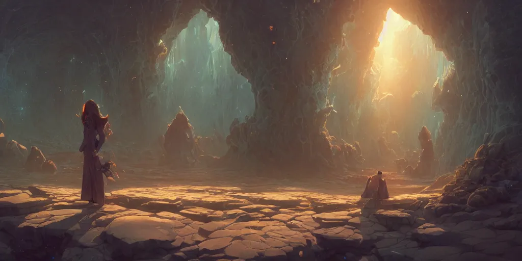 Image similar to a gleaming crystal archipelago, dry, salty, stephen bliss, unreal engine, illustration, fantasy art by greg rutkowski, loish, rhads, ferdinand knab, makoto shinkai and lois van baarle, ilya kuvshinov, rossdraws, tom bagshaw, global illumination, radiant light, detailed and intricate environment