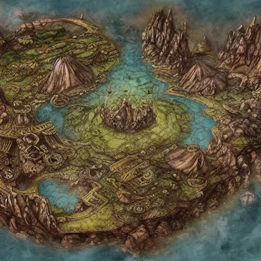Prompt: simple fantasy map, the land of Odrua, several continents, by JRR Tolkien and Brian Froud, Vatican Map Room, fantasy concept painting, Magic The Gathering Art, trending on art station