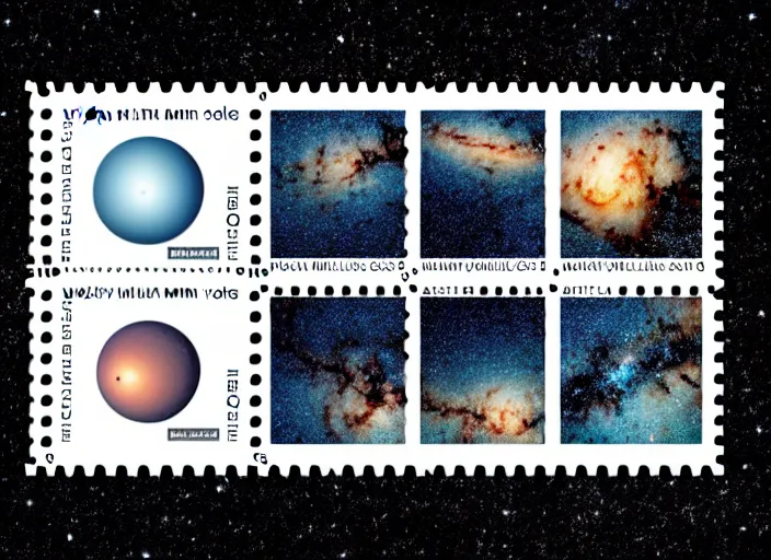 Prompt: a minimalistic milky way galaxy as a postage stamp, minimalistm, voroni diagram