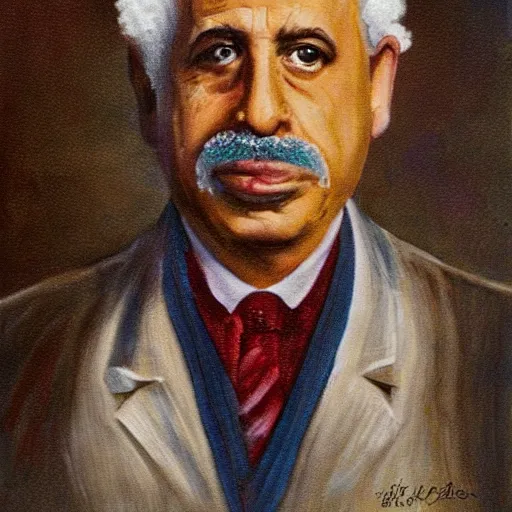 Prompt: tunisian einstein portrait