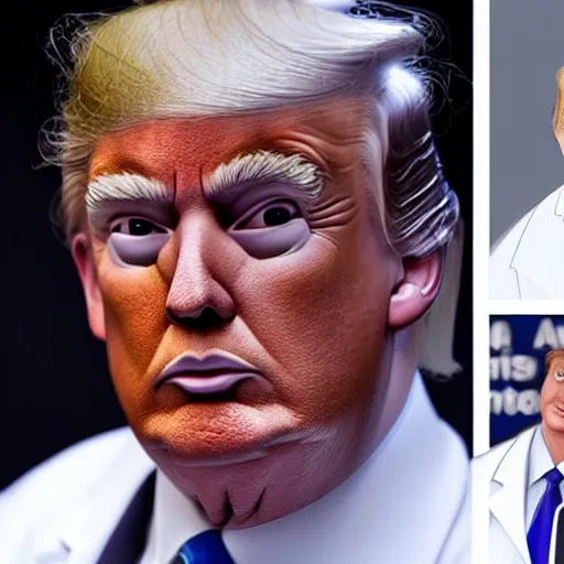 Prompt: trump failing doctors exam, photorealistic,