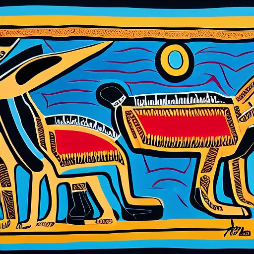 Image similar to tlingit haida lithographic, havanese dog, abstract lithograph print by nathan jackson and tristan - wolf and maynard johnny jr.