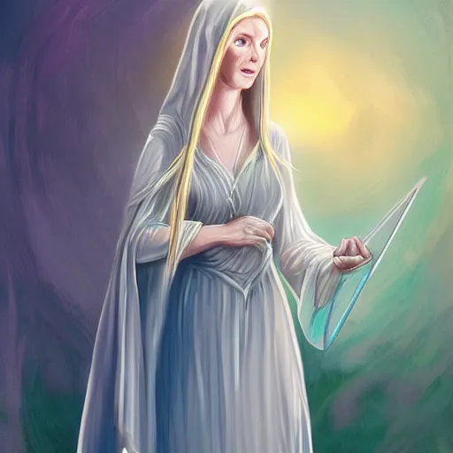 Image similar to galadriel, digital art