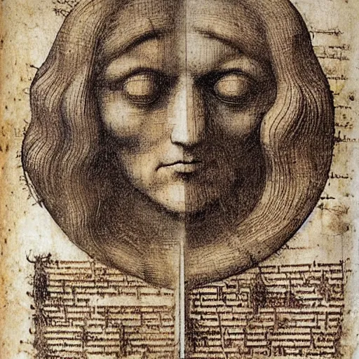 Prompt: Leonardo da Vinci\'s design manuscript on artificial humans.