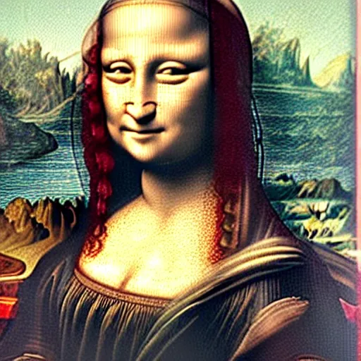 Image similar to mona lisa by leonardo da vinci with giant muscles, ultra detailed