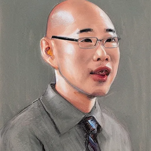 Image similar to bald asian guy with short beard by frank hong