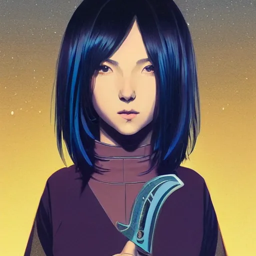 Prompt: A Beautiful young woman , holding a sword in the cosmos || VERY ANIME, fine-face, realistic shaded perfect face, fine details. Anime. realistic shaded lighting poster by Ilya Kuvshinov katsuhiro otomo ghost-in-the-shell, magali villeneuve, artgerm, Jeremy Lipkin and Michael Garmash, Rob Rey and Kentarõ Miura style, trending on art station