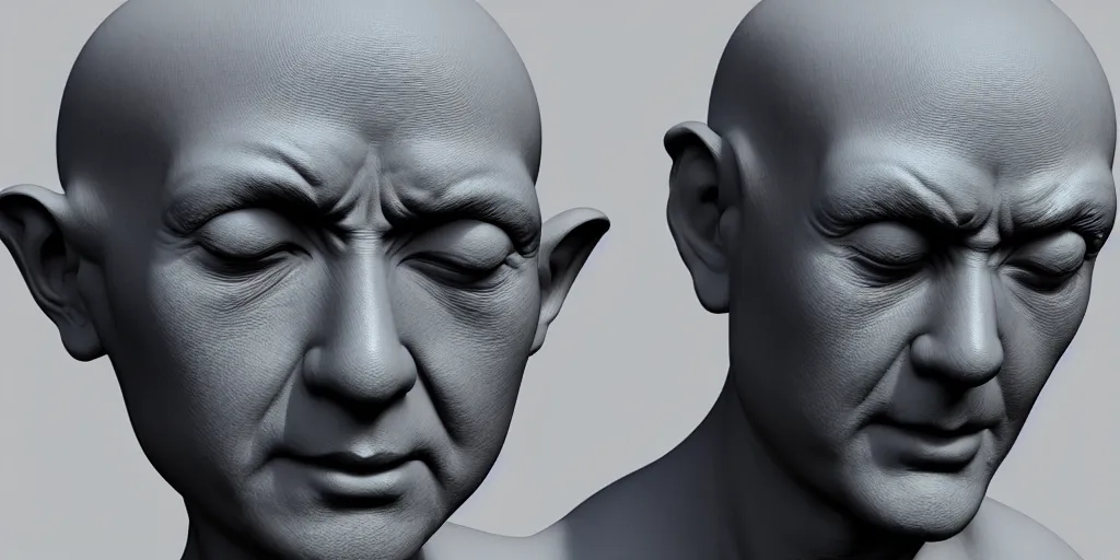 Image similar to hyper realistic 3 d render of a bust of meditating robotic body style monk in cyberpunk style, ultra realistic 8 k resolution.