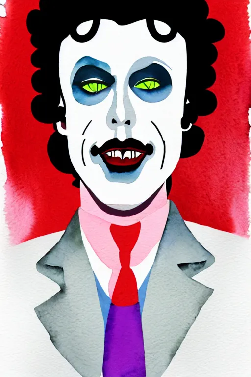 Image similar to minimalist watercolor art of dr. frank - n - furter, illustration, vector art