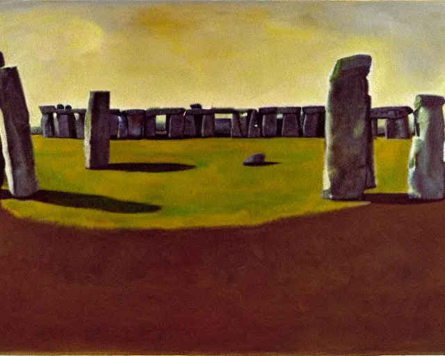 Prompt: Painting of Stonehenge by Mark Rothko
