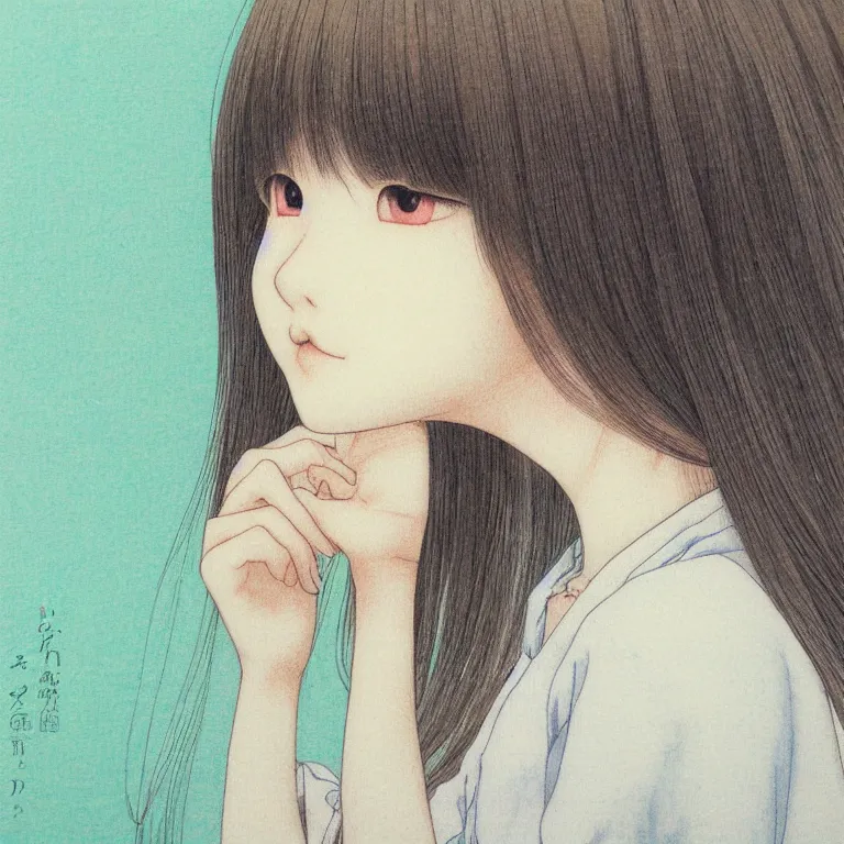 Image similar to young girl by chika umino, detailed