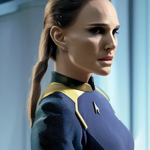 Prompt: Natalie Portman in Star Trek, (EOS 5DS R, ISO100, f/8, 1/125, 84mm, modelsociety,)