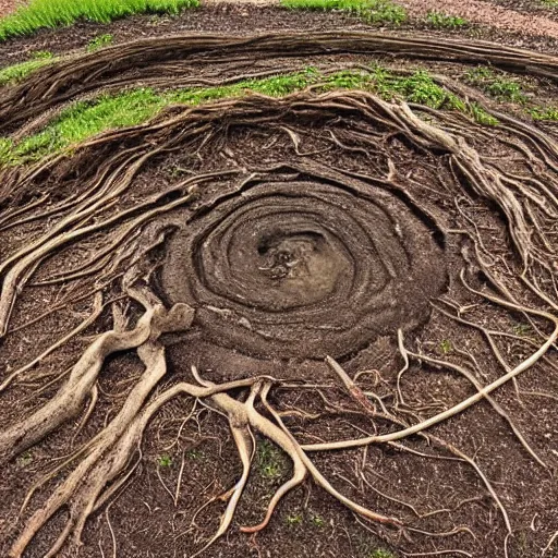 Image similar to roots winding in a circle