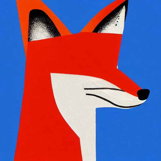 Image similar to an abstract icon depicting a fox, 3d